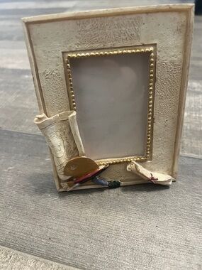 Ivory and Gold Artist-Themed Tabletop Photo Frame